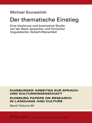 cover image of Der thematische Einstieg